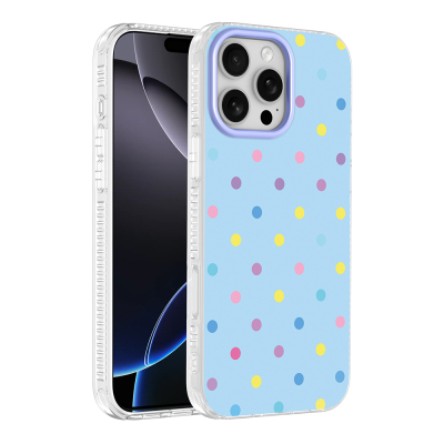 Apple iPhone 16 Pro Max Case with Airbag Design Zore Potik Hard PC Cover Blue