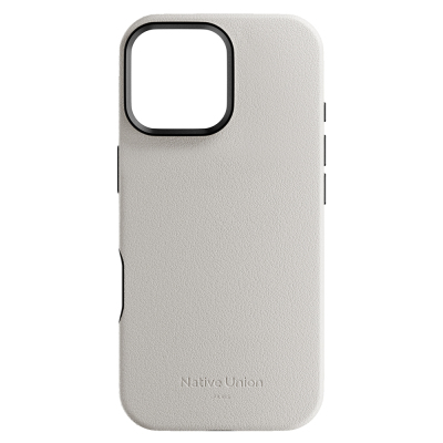 Apple iPhone 16 Pro Max Case with M-safe Charging Feature, Leather Look, Native Union 2024 Active Series Cover White