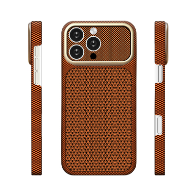Apple iPhone 16 Pro Max Case with M-Safe Charging Feature, Zore Paris Nexel Hard PC Cover Orange