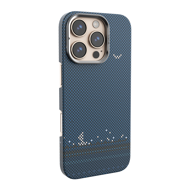 Apple iPhone 16 Pro Max Case Wiwu DCC-209 Magsafe Charged Camera Stand Aramid Fiber Design Kevlar Cover - 8