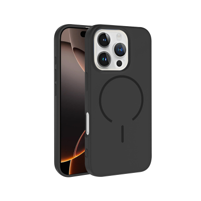 Apple iPhone 16 Pro Max Case Zore Meta Cover with M-safe Charging Feature Black