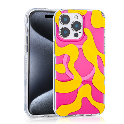 Apple iPhone 16 Pro Max Case Zore Stilo Cover with Magsafe Charging Feature Yellow