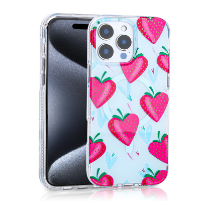 Apple iPhone 16 Pro Max Case Zore Stilo Cover with Magsafe Charging Feature Pembe-Mavi