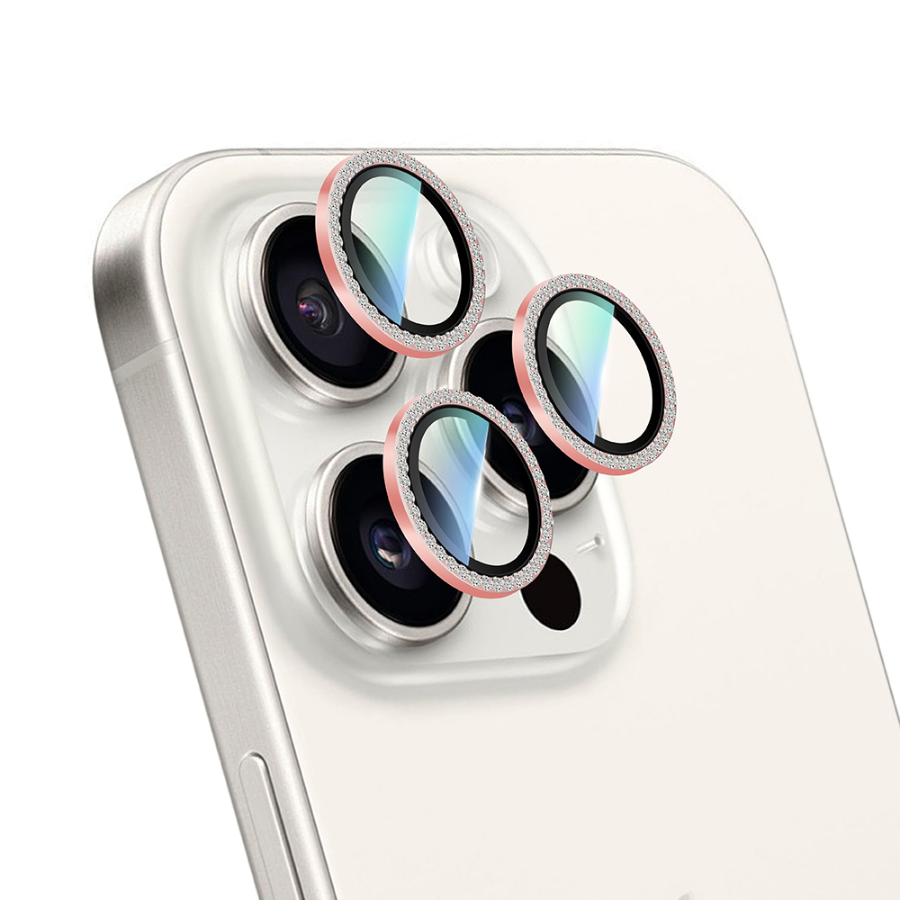 Apple iPhone 16 Pro Max CaseWorld Alloy Sparkling Diamond Series Stone Lens Protector - 2