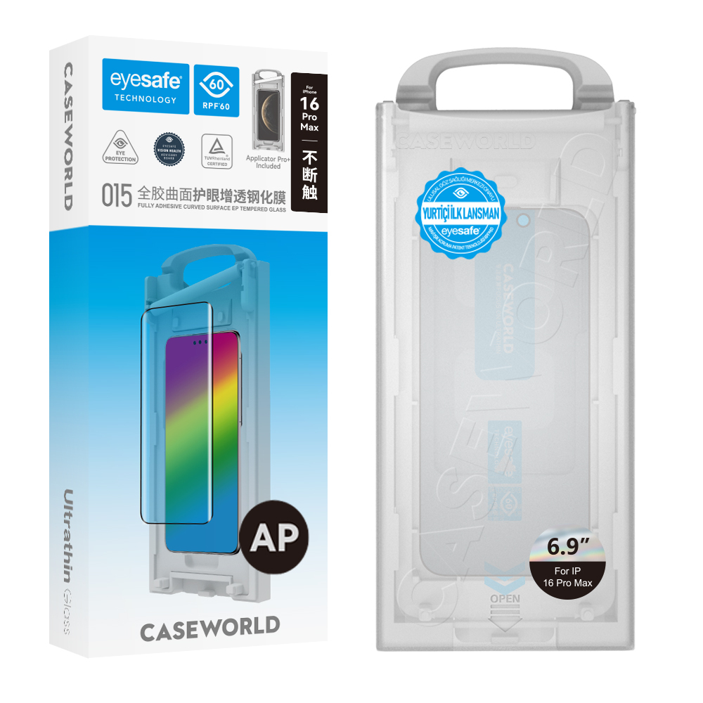 Apple iPhone 16 Pro Max CaseWorld Armor Series 0.15mm Eyesafe Technology Glass Screen Protector - 7