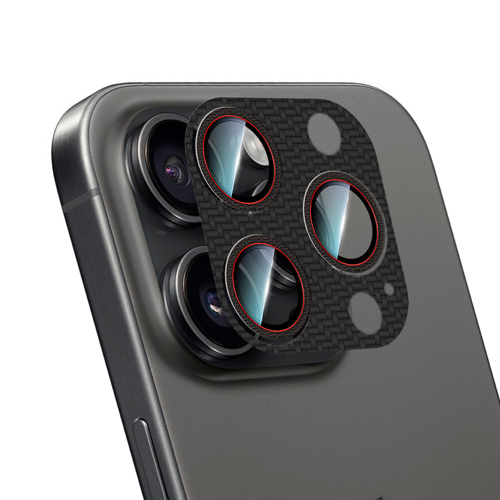 Apple iPhone 16 Pro Max CaseWorld Karbon Fiber Serisi Anti Reflective Ultra Clear Full Kamera Lens Koruyucu - 4