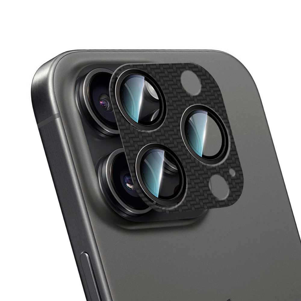 Apple iPhone 16 Pro Max CaseWorld Karbon Fiber Serisi Anti Reflective Ultra Clear Full Kamera Lens Koruyucu - 5
