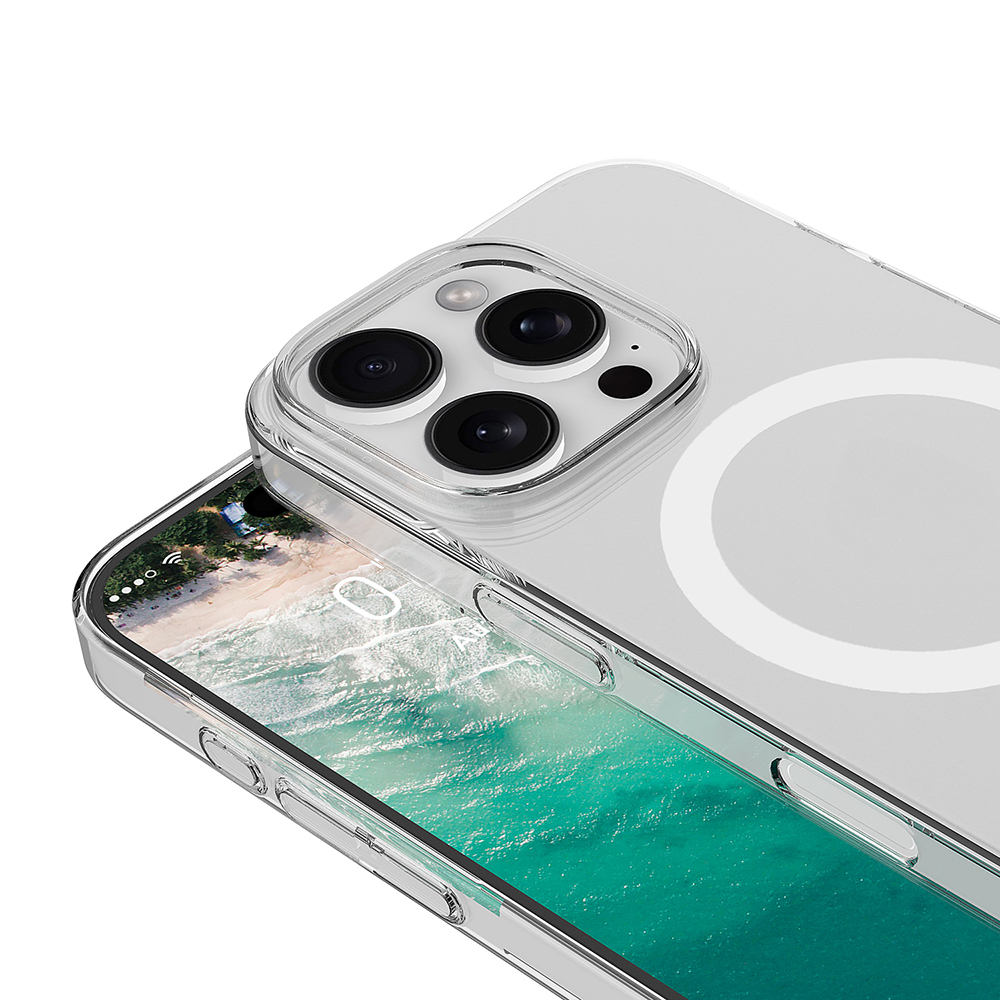 Apple iPhone 16 Pro Max Kamera Korumalı M-Safe Şarj Özellikli Şeffaf Zore London Sert PC Kapak - 4