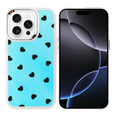 Apple iPhone 16 Pro Max Kılıf Airbag Tasarımlı Zore Hadra Kapak Kalp