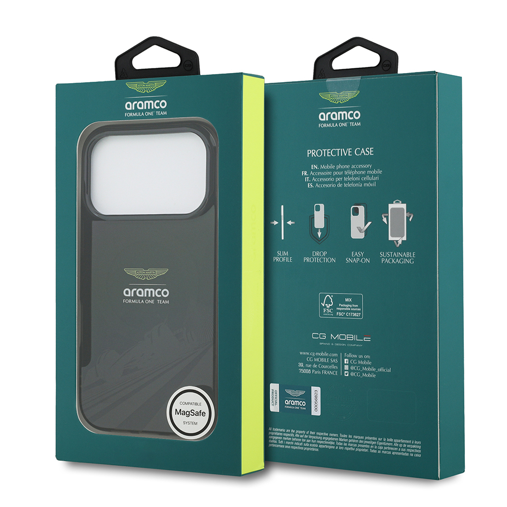 Apple iPhone 17 Pro Kılıf Aston Martin Orjinal Lisanslı M-safe Şarj Özellikli IML Baskı Logolu Formula Tasarımlı Kapak - 9