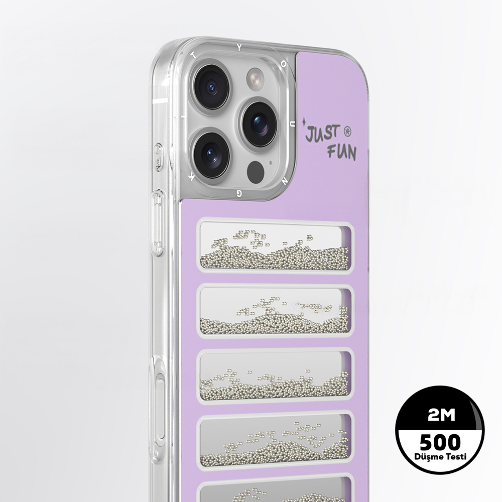Apple iPhone 16 Pro Max Kılıf Aynalı ve Boncuklu Tasarım Youngkit Jump Serisi Kapak - 12