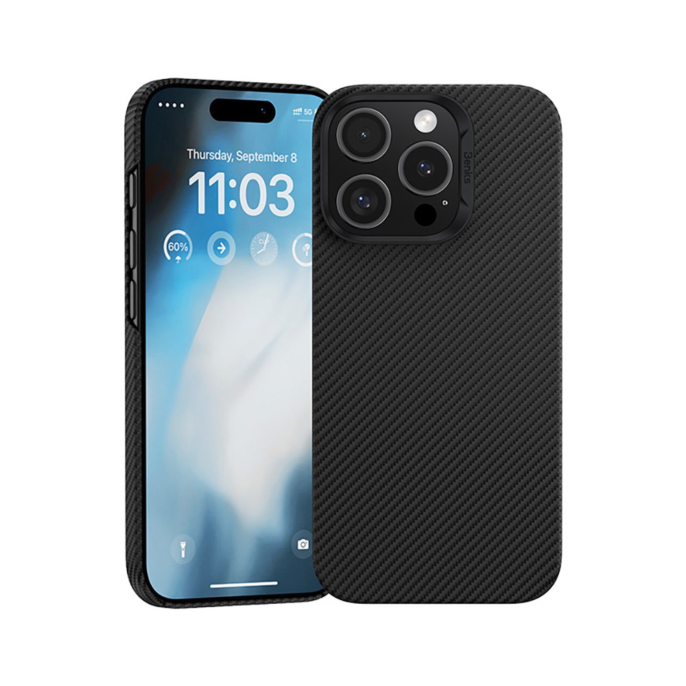 Apple iPhone 16 Pro Max Kılıf Benks M-safe Şarj Özellikli Metal Kamera Çerçeveli Magnetik ArmorAir 600D Kevlar Fiber Kapak - 1