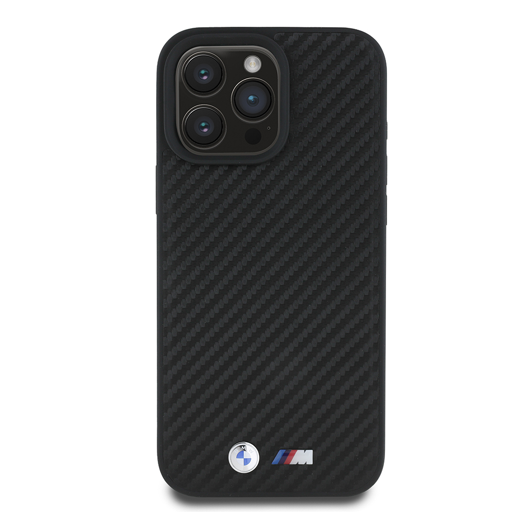 Apple iPhone 16 Pro Max Kılıf BMW Orjinal Lisanslı Karbon Fiber Tasarımlı ve Metal Logolu PU Deri Kapak - 4