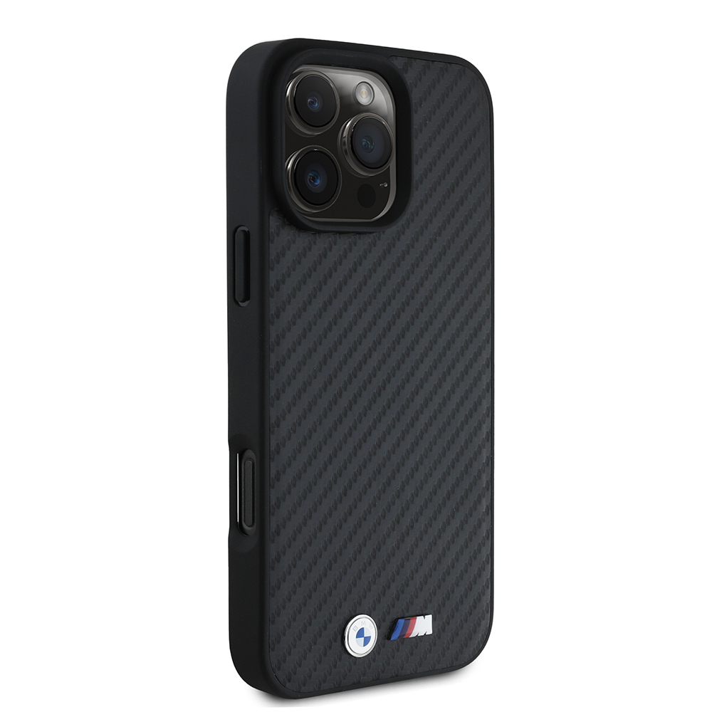Apple iPhone 16 Pro Max Kılıf BMW Orjinal Lisanslı Karbon Fiber Tasarımlı ve Metal Logolu PU Deri Kapak - 5