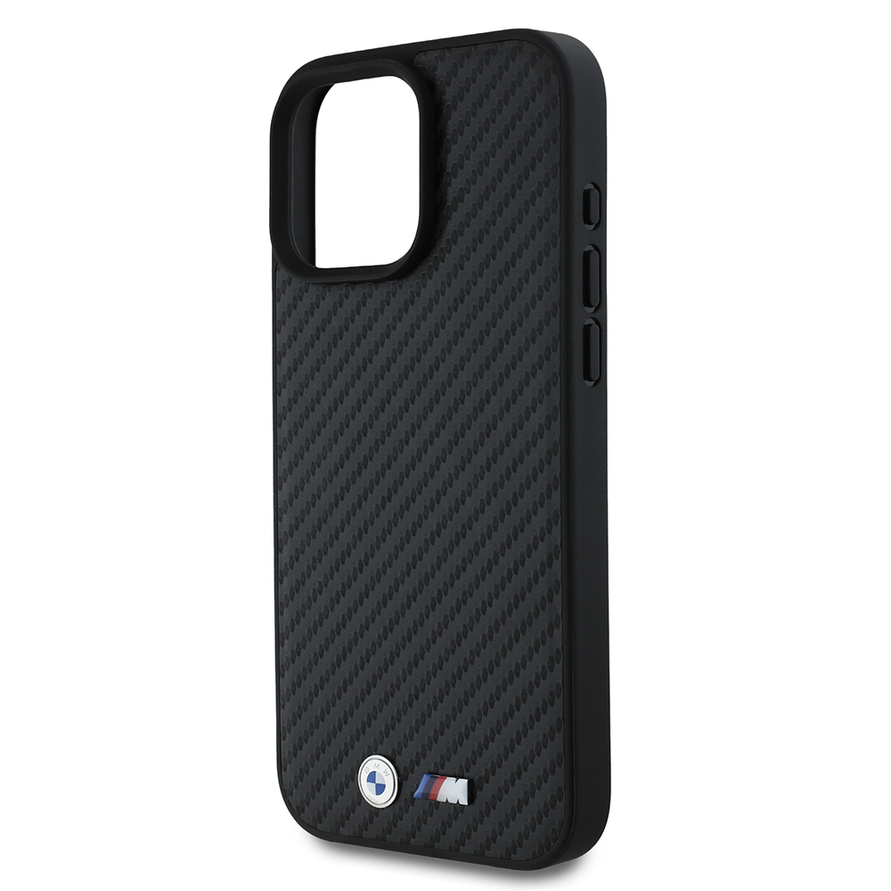 Apple iPhone 16 Pro Max Kılıf BMW Orjinal Lisanslı Karbon Fiber Tasarımlı ve Metal Logolu PU Deri Kapak - 7