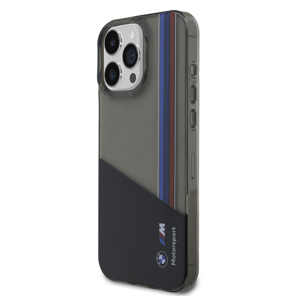 Apple iPhone 16 Pro Max Kılıf BMW Orjinal Lisanslı Yarı Transparan M Dizayn Çizgili Kapak - 6