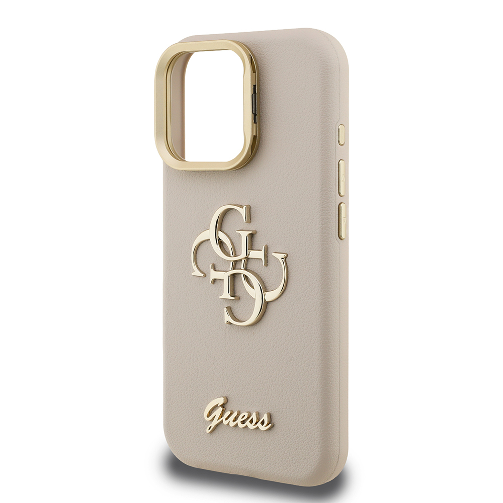 Apple iPhone 16 Pro Max Kılıf Guess Orjinal Lisanslı Grained Yazı Logolu Kamera Standlı Kapak - 10