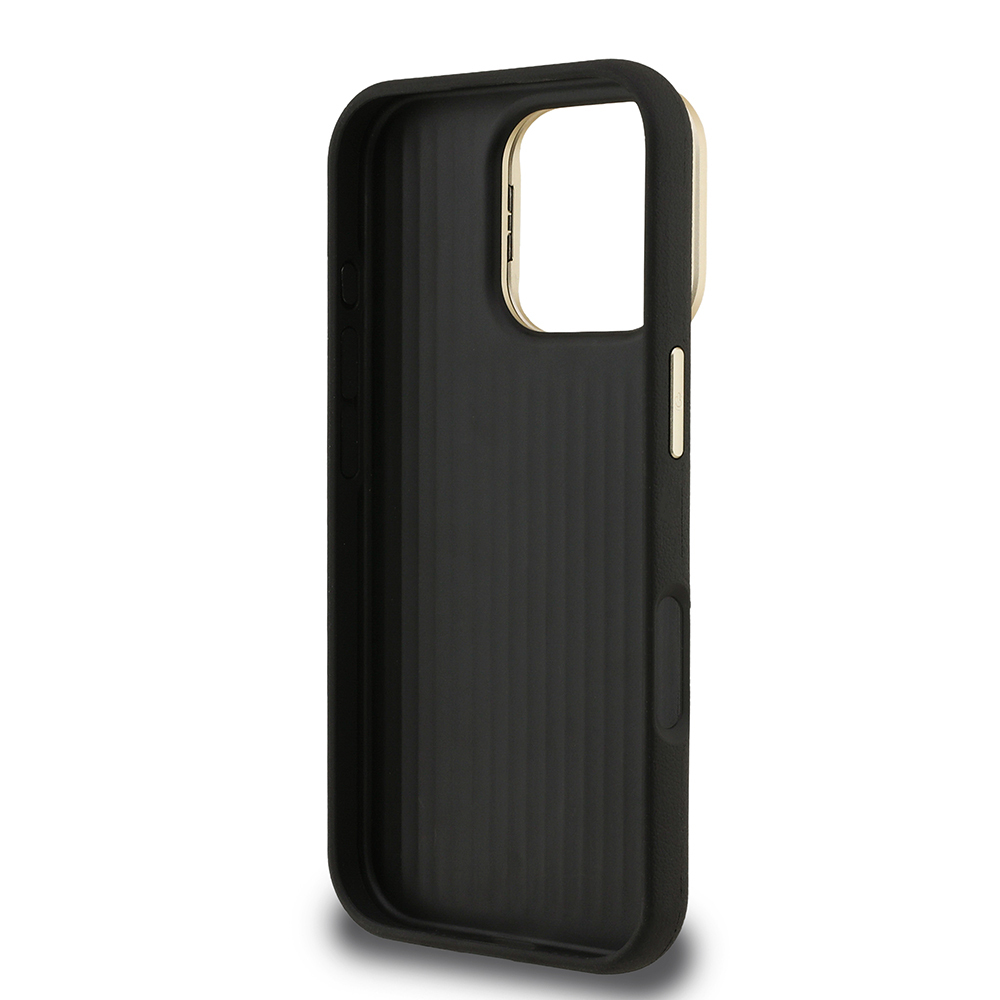 Apple iPhone 16 Pro Max Kılıf Guess Orjinal Lisanslı Grained Yazı Logolu Kamera Standlı Kapak - 18