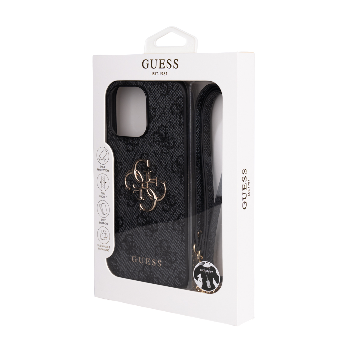 Apple iPhone 16 Pro Max Kılıf Guess Orjinal Lisanslı PU Deri 4G Büyük Metal Logolu Çapraz Vücut Askılı Kapak - 12