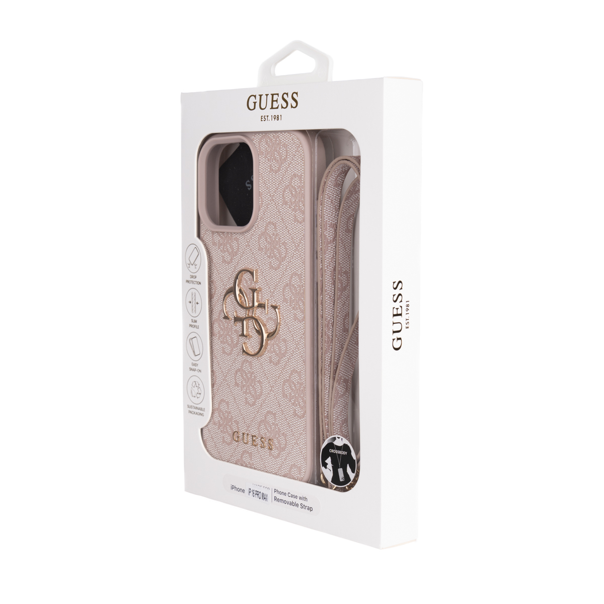 Apple iPhone 16 Pro Max Kılıf Guess Orjinal Lisanslı PU Deri 4G Büyük Metal Logolu Çapraz Vücut Askılı Kapak - 13