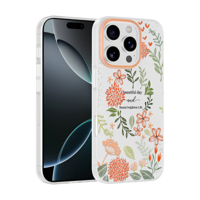 Apple iPhone 16 Pro Max Kılıf Kamera Korumalı Desenli Zore Klip Kapak Beautiful