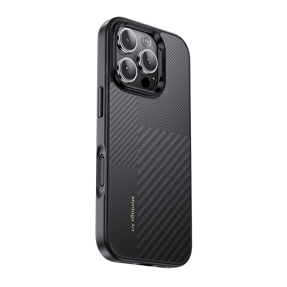 Apple iPhone 16 Pro Max Kılıf Karbon Fiber M-safe Şarj Özellikli Kamerra Kontrol Butonlu Benks Hybrid ArmorPro Montage Kevlar Kapak - 11
