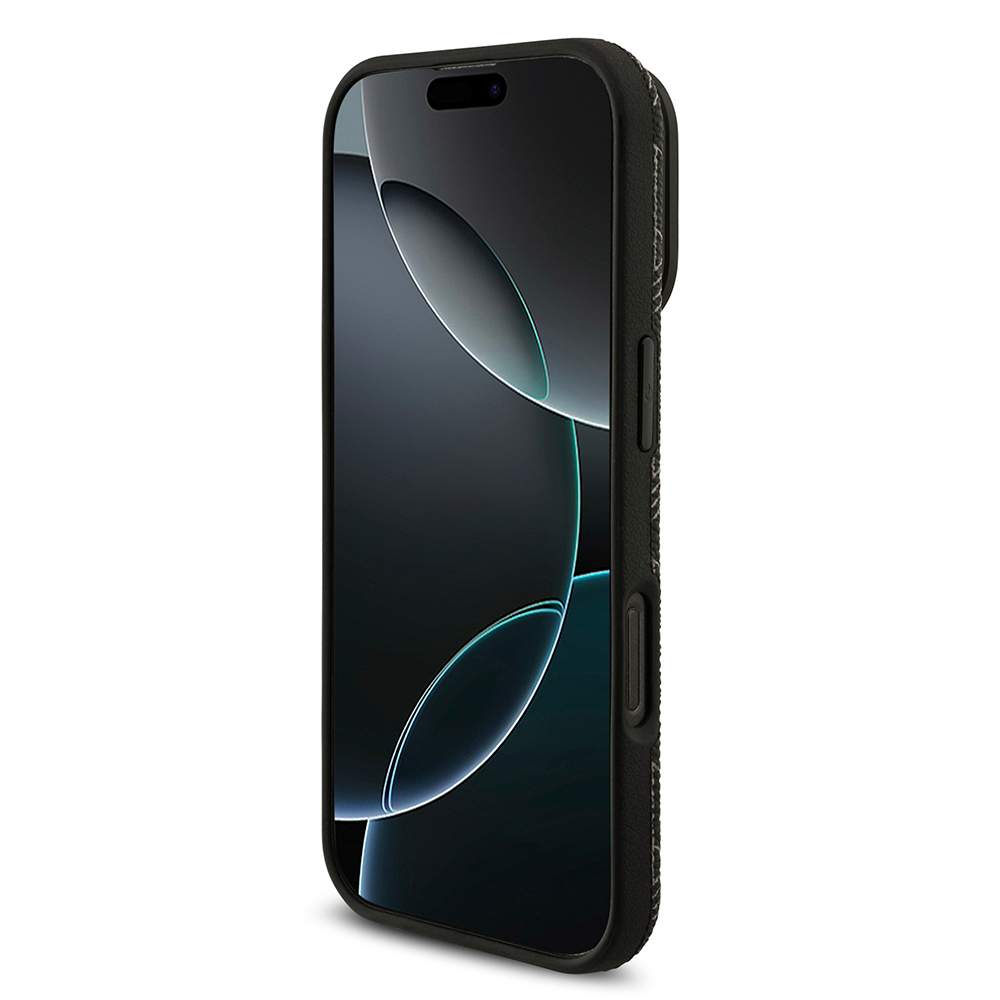 Apple iPhone 16 Pro Max Kılıf Lacoste Orjinal Lisanslı M-safe Şarj Özellikli Standlı PU Deri Karışık Monogram Desenli Kapak - 6