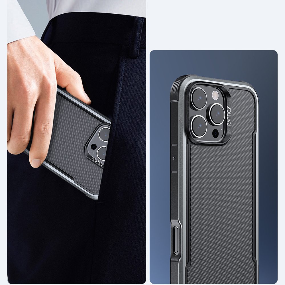 Apple iPhone 16 Pro Max Kılıf M-safe Şarj Özellikli Airbagli Raptic Apex Serisi Karbon Fiber Tasarımlı Kapak - 13