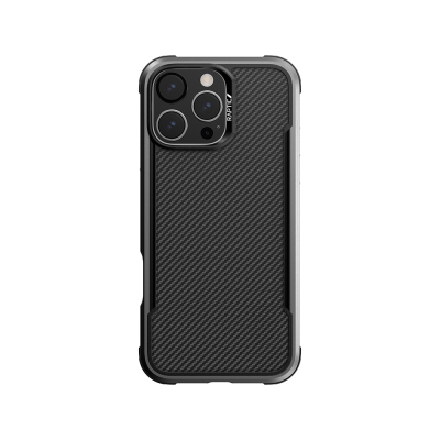 Apple iPhone 16 Pro Max Kılıf M-safe Şarj Özellikli Airbagli Raptic Apex Serisi Karbon Fiber Tasarımlı Kapak Siyah