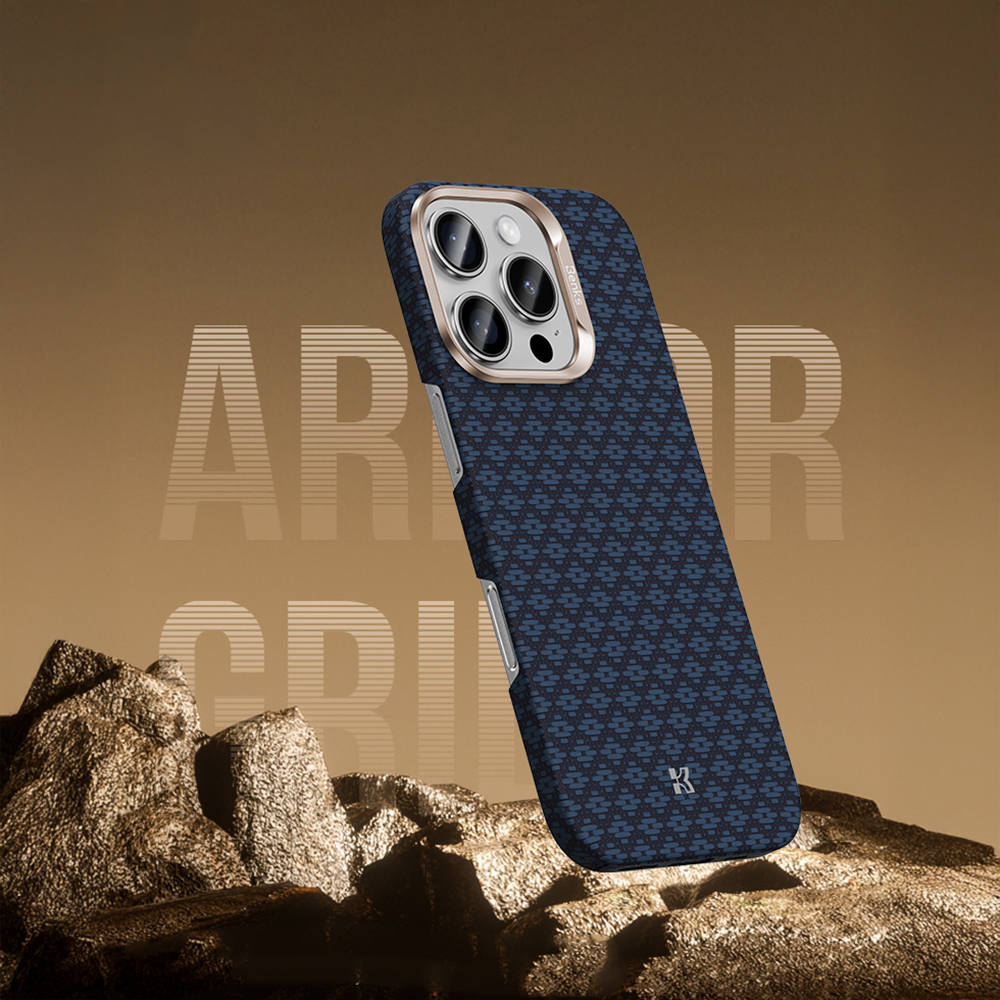 Apple iPhone 16 Pro Max Kılıf M-Safe Şarj Özellikli Benks ArmorAir ArmorGrid Serisi Kevlar Kapak - 6