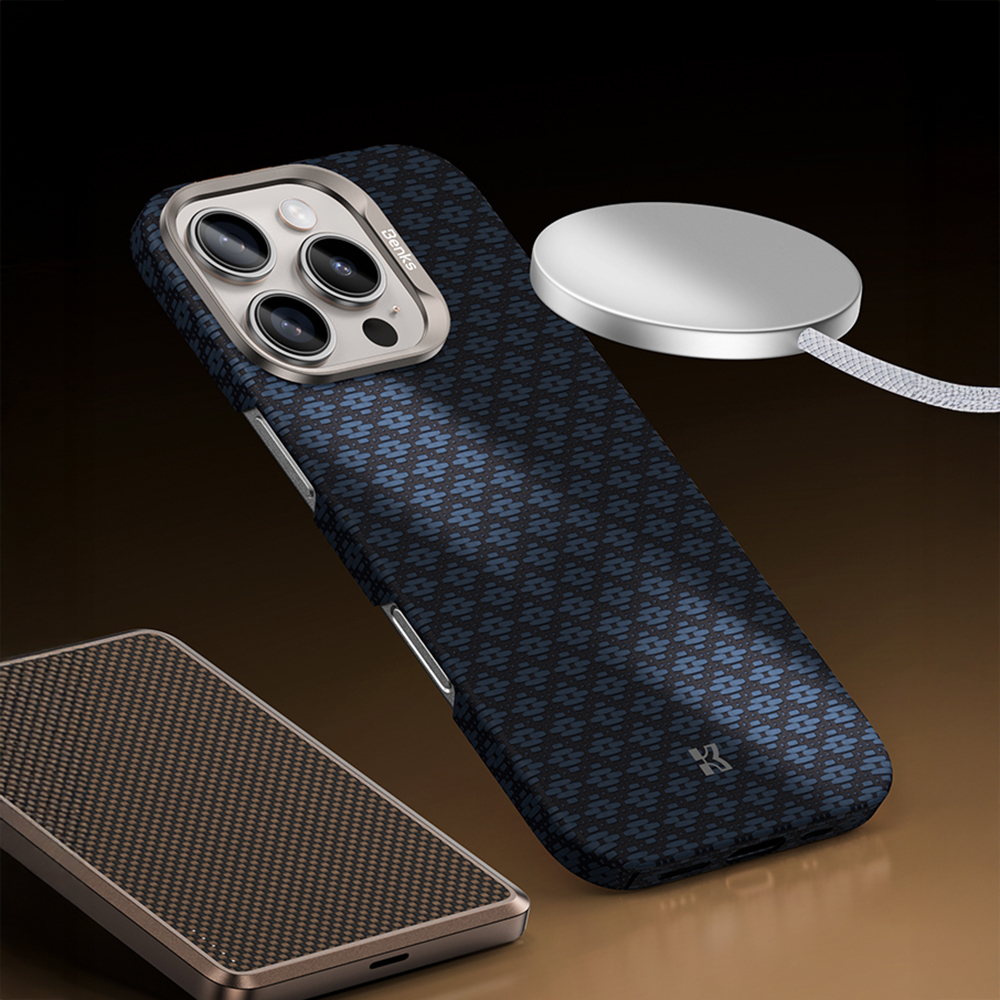 Apple iPhone 16 Pro Max Kılıf M-Safe Şarj Özellikli Benks ArmorAir ArmorGrid Serisi Kevlar Kapak - 8