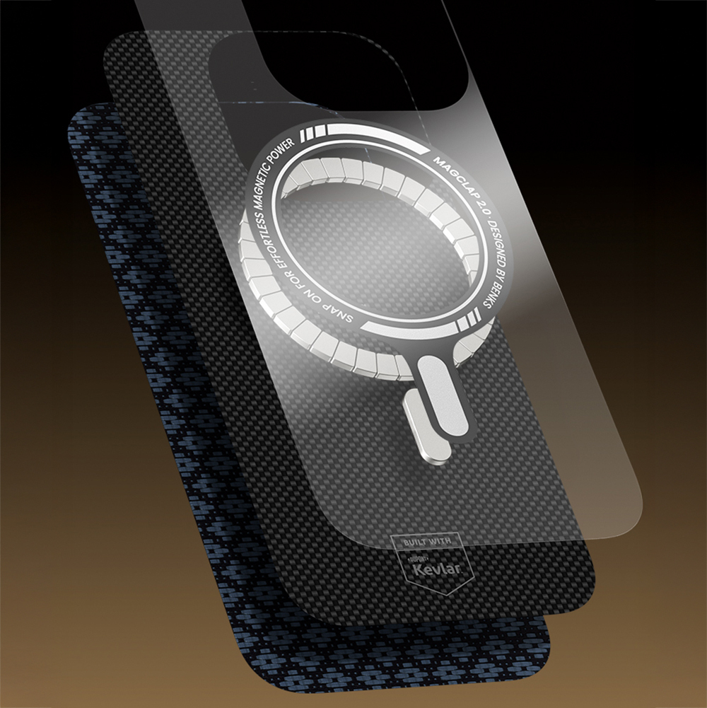 Apple iPhone 16 Pro Max Kılıf M-Safe Şarj Özellikli Benks ArmorAir ArmorGrid Serisi Kevlar Kapak - 9