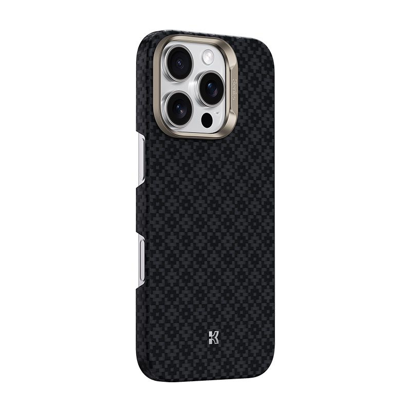 Apple iPhone 16 Pro Max Kılıf M-Safe Şarj Özellikli Benks ArmorAir ArmorGrid Serisi Kevlar Kapak - 3