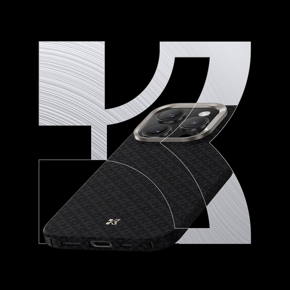 Apple iPhone 16 Pro Max Kılıf M-Safe Şarj Özellikli Benks ArmorAir ArmorGrid Serisi Kevlar Kapak - 13