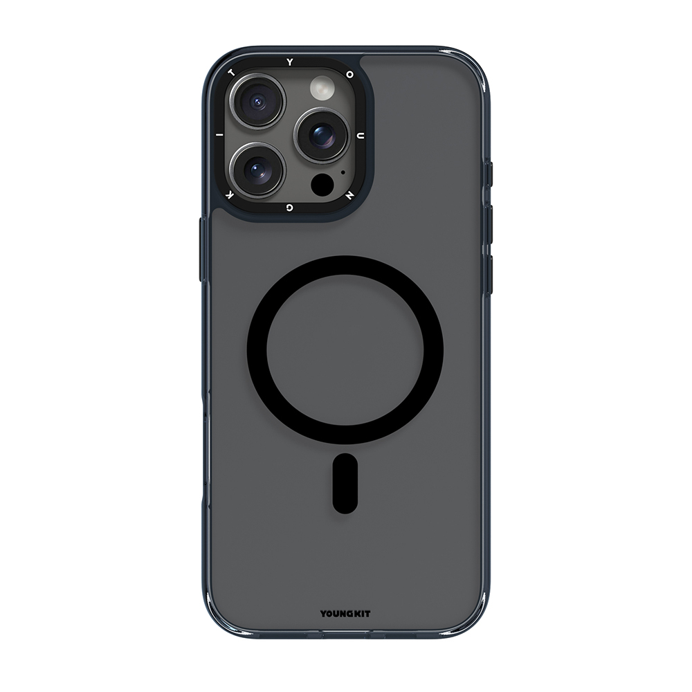 Apple iPhone 16 Pro Max Kılıf M-safe Şarj Özellikli Cam Arka Yüzey TPU Youngkit Gemstone Clear Serisi Kapak - 2