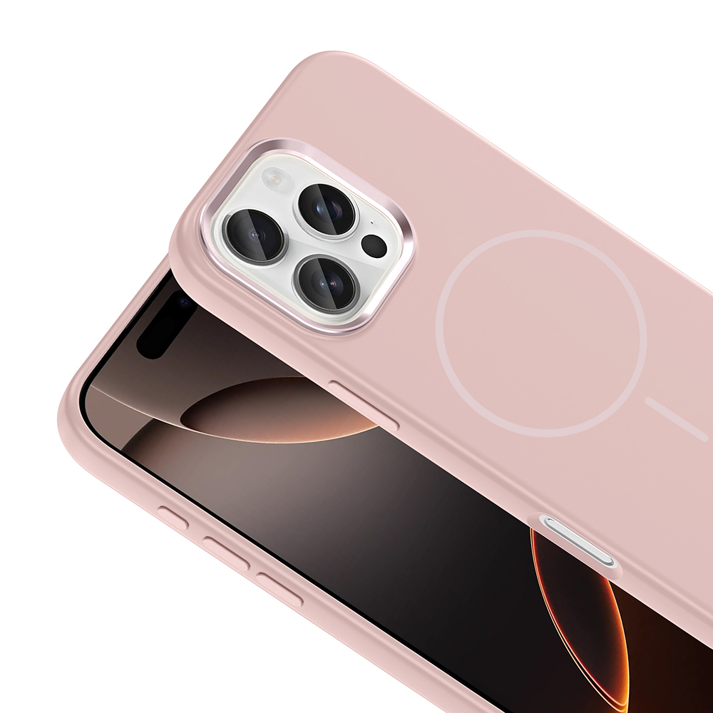 Apple iPhone 16 Pro Max Kılıf M-Safe Şarj Özellikli Metal Kamera Çerçeveli Zore Edi Silikon Kapak - 10