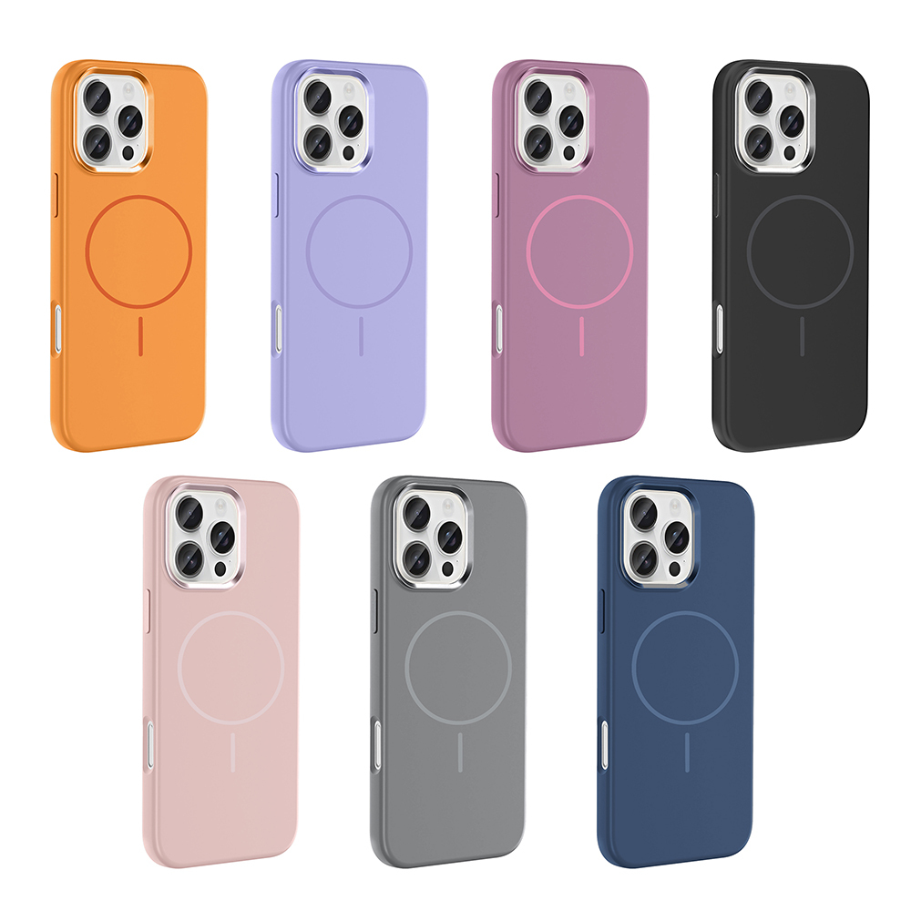 Apple iPhone 16 Pro Max Kılıf M-Safe Şarj Özellikli Metal Kamera Çerçeveli Zore Edi Silikon Kapak - 15