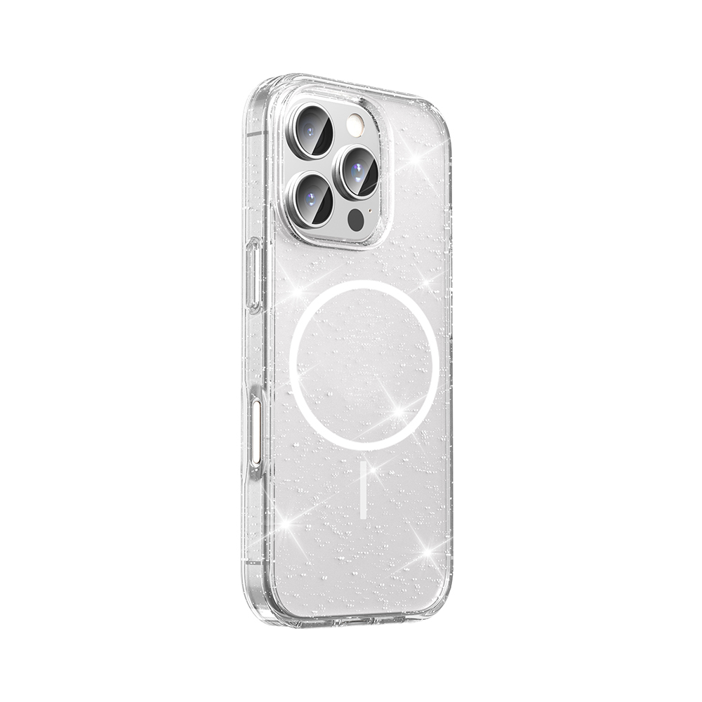 ​Apple iPhone 16 Pro Max Kılıf M-safe Şarj Özellikli Parlayan Simli Saydam Renkli Zore Maris Kapak - 3