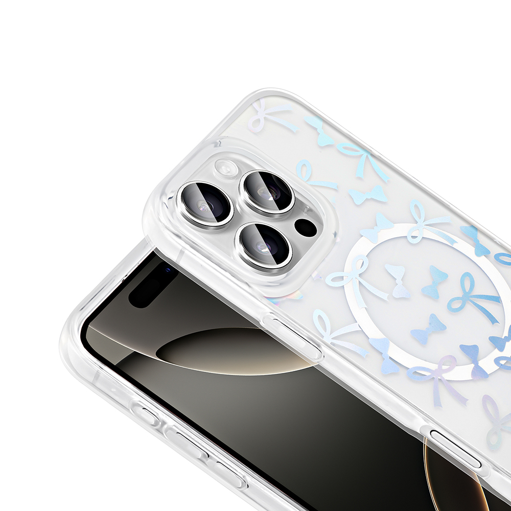 Apple iPhone 16 Pro Max Kılıf M-Safe Şarj Özellikli Şeffaf Zore Folk Sert Kapak - 12