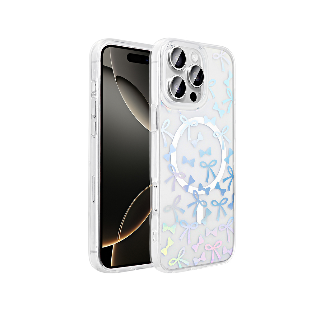 Apple iPhone 16 Pro Max Kılıf M-Safe Şarj Özellikli Şeffaf Zore Folk Sert Kapak - 2