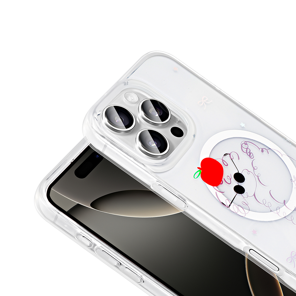 Apple iPhone 16 Pro Max Kılıf M-Safe Şarj Özellikli Şeffaf Zore Folk Sert Kapak - 13