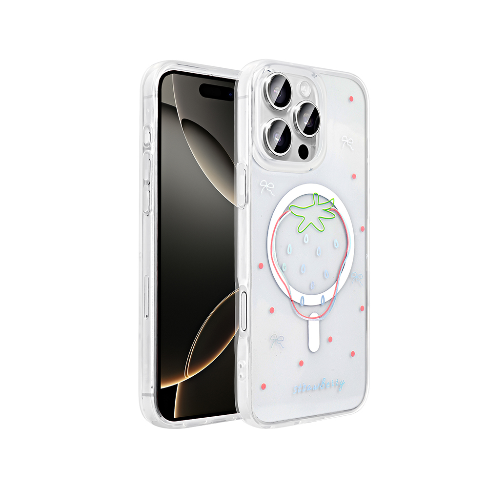 Apple iPhone 16 Pro Max Kılıf M-Safe Şarj Özellikli Şeffaf Zore Folk Sert Kapak - 4
