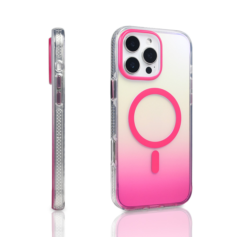 Apple iPhone 16 Pro Max Kılıf M-safe Şarj Özellikli Transparan Renk Geçişli Zore Toros Kapak - 16