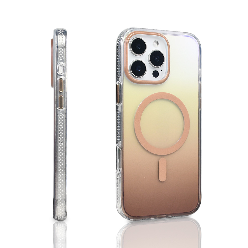 Apple iPhone 16 Pro Max Kılıf M-safe Şarj Özellikli Transparan Renk Geçişli Zore Toros Kapak - 8