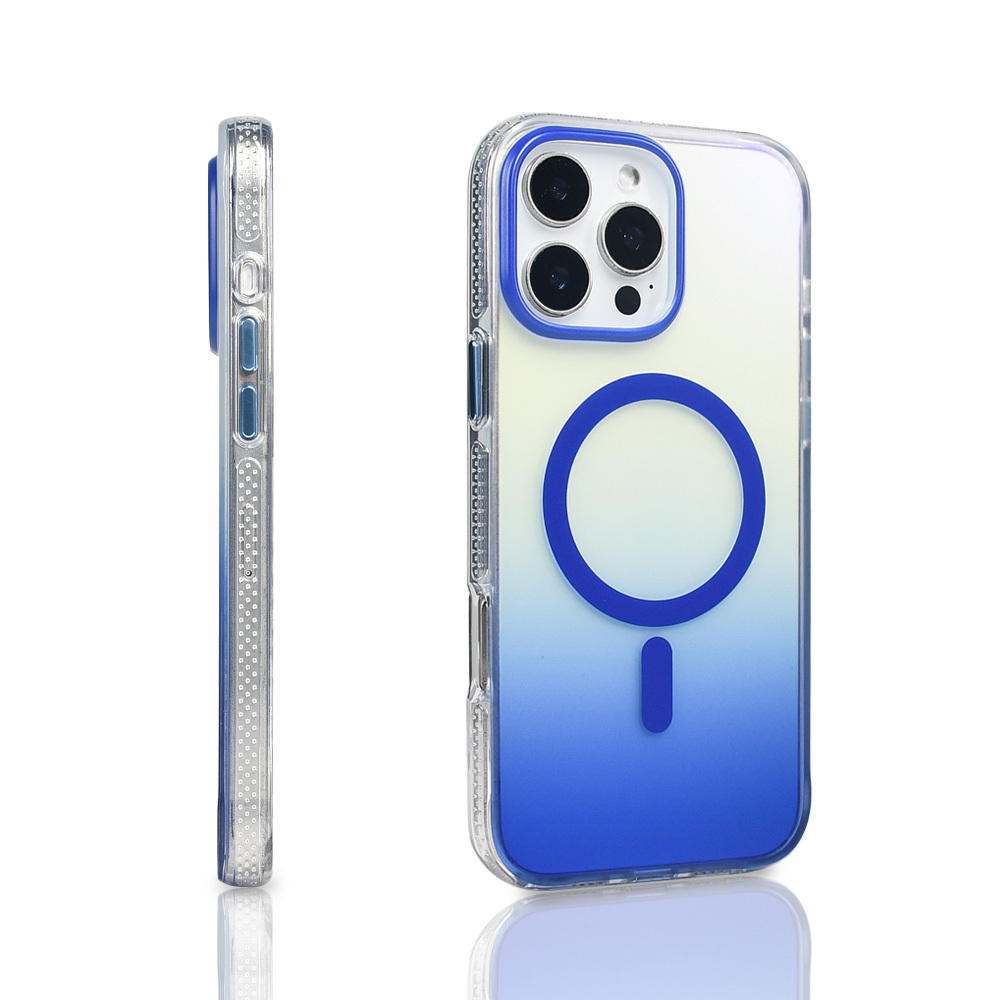 Apple iPhone 16 Pro Max Kılıf M-safe Şarj Özellikli Transparan Renk Geçişli Zore Toros Kapak - 10