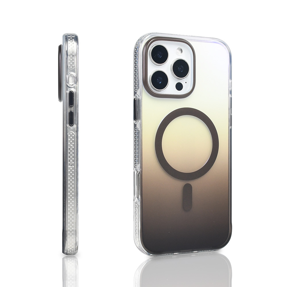 Apple iPhone 16 Pro Max Kılıf M-safe Şarj Özellikli Transparan Renk Geçişli Zore Toros Kapak - 12