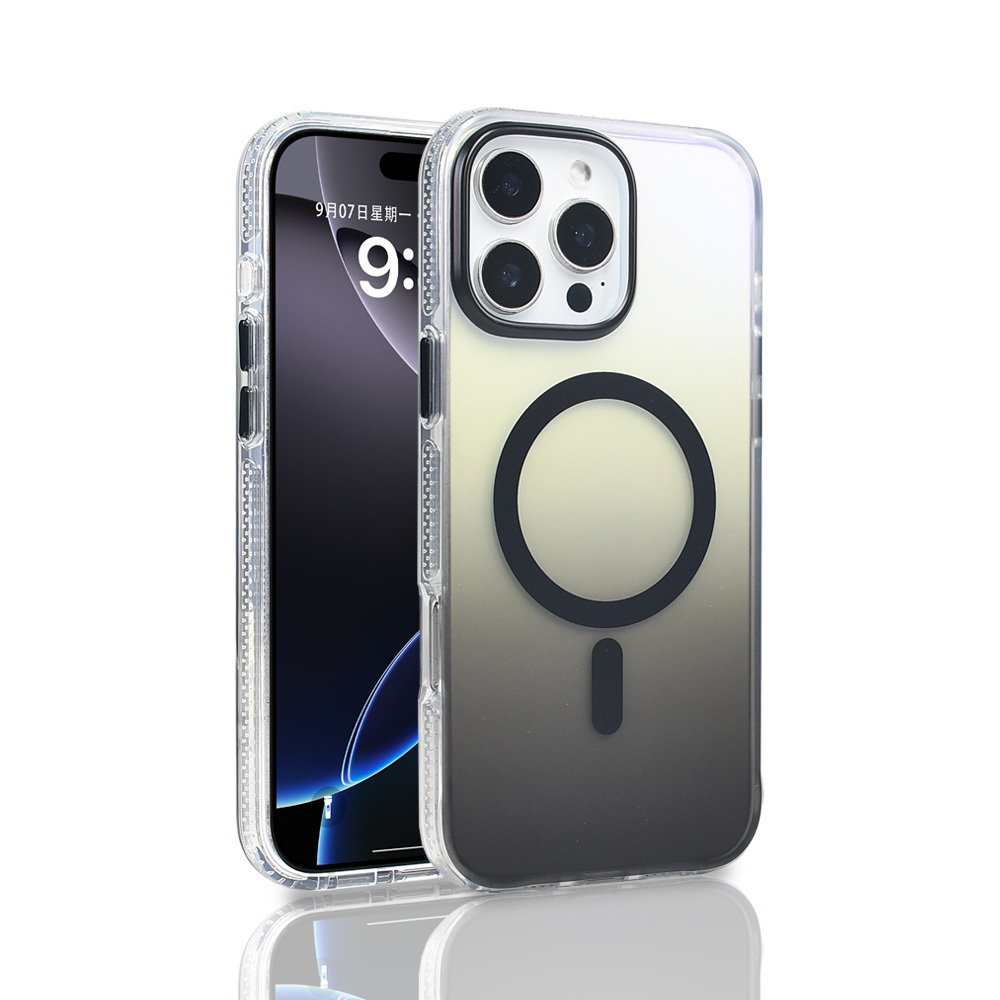 Apple iPhone 16 Pro Max Kılıf M-safe Şarj Özellikli Transparan Renk Geçişli Zore Toros Kapak - 3
