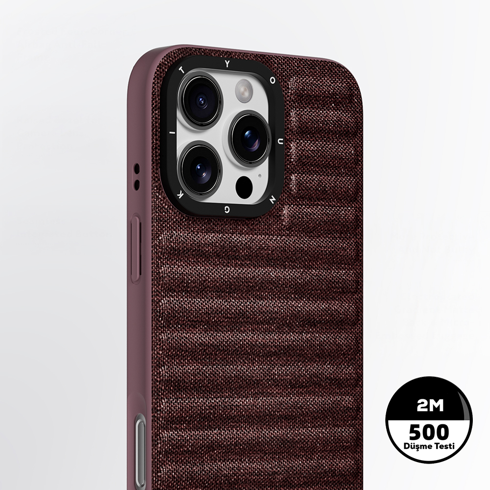 Apple iPhone 16 Pro Max Kılıf M-safe Şarj Özellikli Youngkit Canvas Serisi Kapak - 6