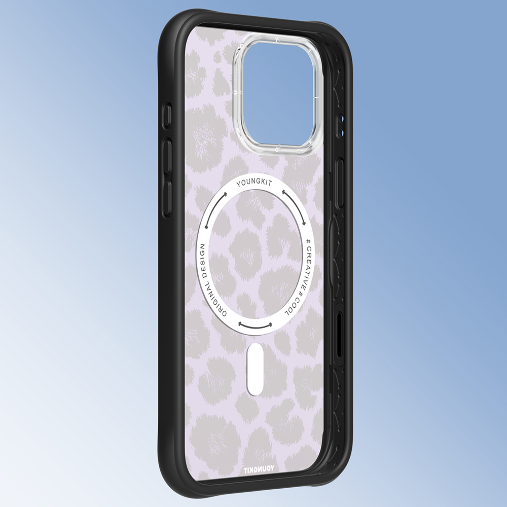 Apple iPhone 16 Pro Max Kılıf M-safe Şarj Özellikli Youngkit Leopard Serisi Kapak - 12