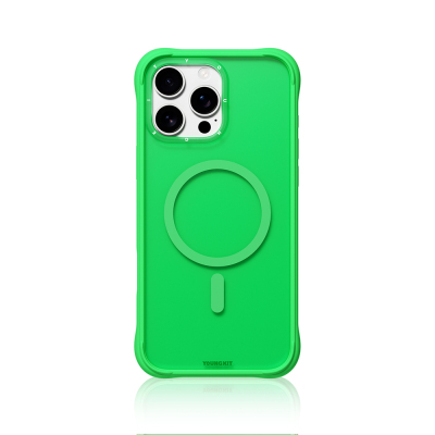 Apple iPhone 16 Pro Max Kılıf M-safe Şarj Özellikli Youngkit Macaroon Serisi Kapak Yeşil